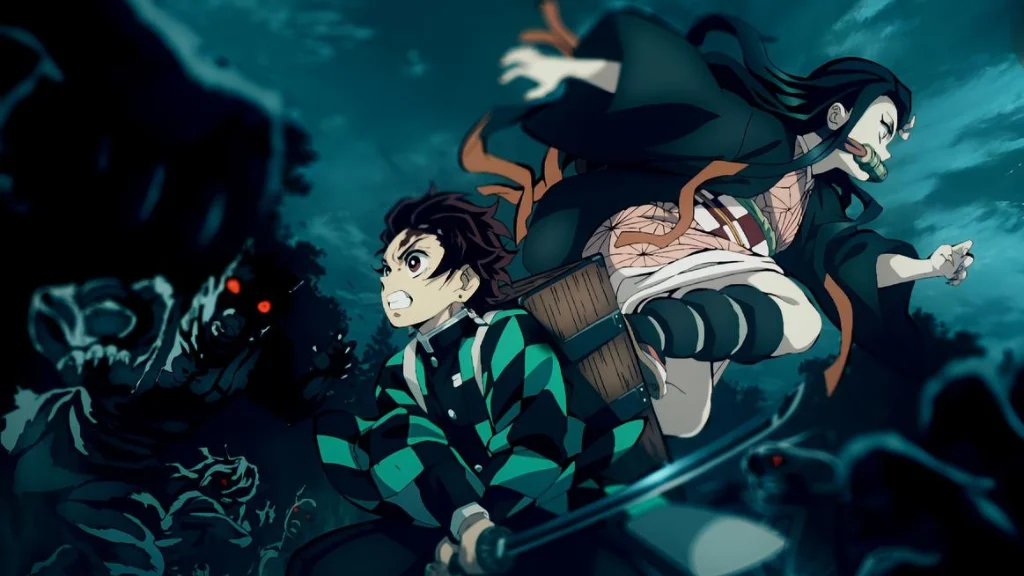 Tanjiro et sa sœur Nezuko dans kimetsu No Yaiba