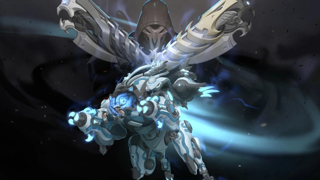 Nouveaux cosmétiques mythiques de la saison 17 d'Overwatch 2, D.va et Reaper
